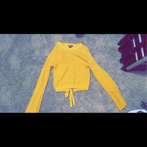 Yellow tie back sweater